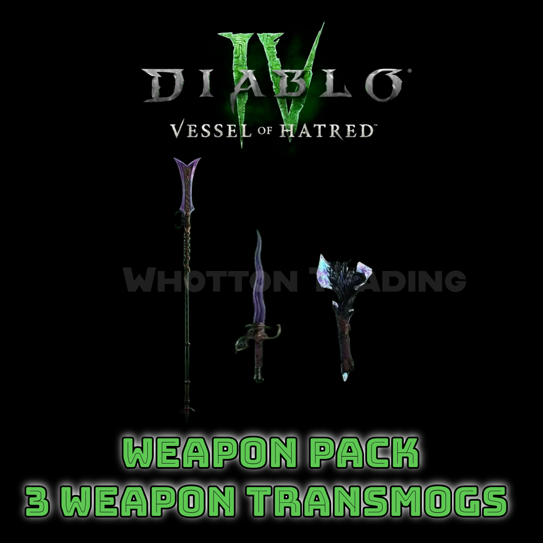 Diablo 4 Vessel of Hatred - Trolli 3 Weapon Pack | 3 Weapon Transmogs