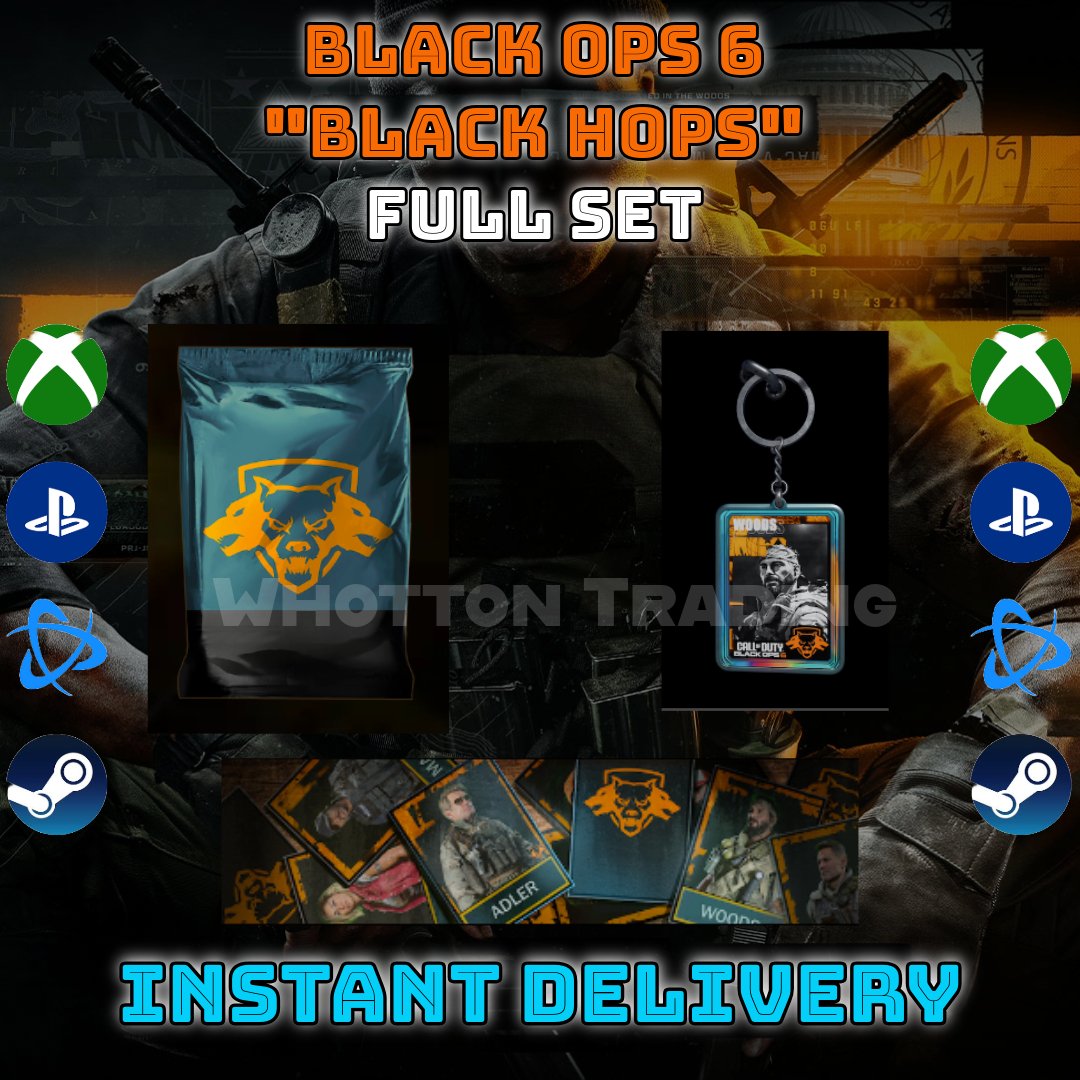 Call of Duty Black Ops 6 - &quot;Black Hops&quot; TCG Set - 3 In - Game Items - WHOTTON TRADING