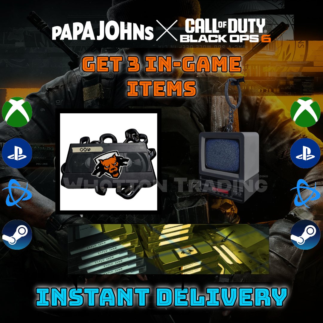 Call of duty Black Ops 6 - Papa Johns - 3 In - Game Item Bundle - WHOTTON TRADING