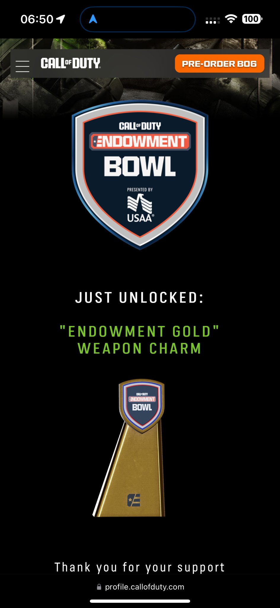 Call of Duty Modern Warfare 2 / 3 Endowment Bowl Bundle Charm and Double Battlepass Xp.