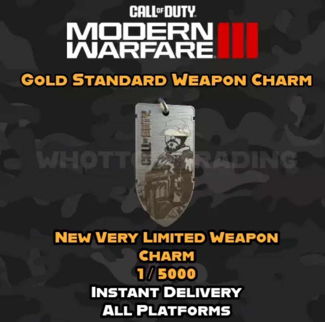 Call of Duty Modern Warfare 3 Gold Standard Weapon Charm 1 of 5000 RARE! CoD MW3.