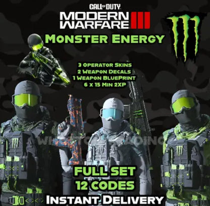 CALL OF DUTY x MONSTER ENERGY FULL SET BUNDLE.