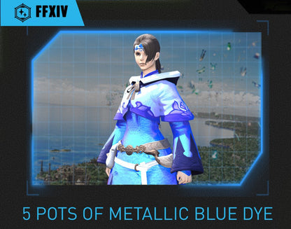 Final Fantasy 14 FFXIV x MTN DEW - 5 Pots of Metallic Blue Dye.