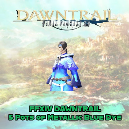 Final Fantasy 14 FFXIV x MTN DEW - 5 Pots of Metallic Blue Dye.