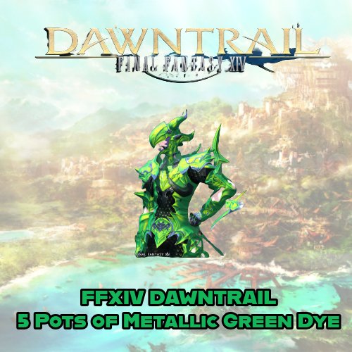 Final Fantasy 14 FFXIV x MTN DEW - 5 Pots of Metallic Green Dye.