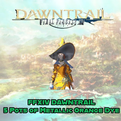 Final Fantasy 14 FFXIV x MTN DEW - 5 Pots of Metallic Orange Dye.